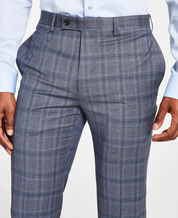 Calvin Klein Men's Slim-Fit Wool Suit Pants Grey Blue 30 x 30