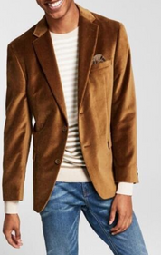 Alfani Men's Gold Velvet Blazer Slim-Fit 38L