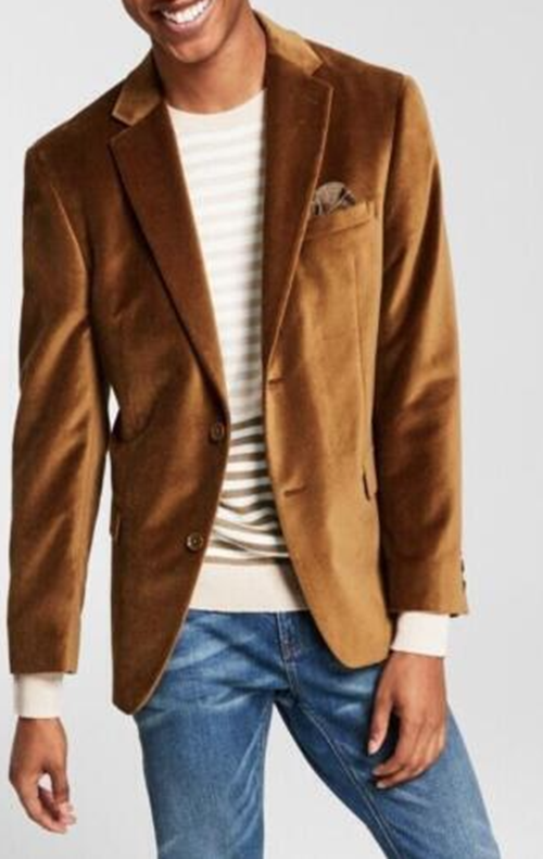 Alfani Men's Gold Velvet Blazer Slim-Fit 38L