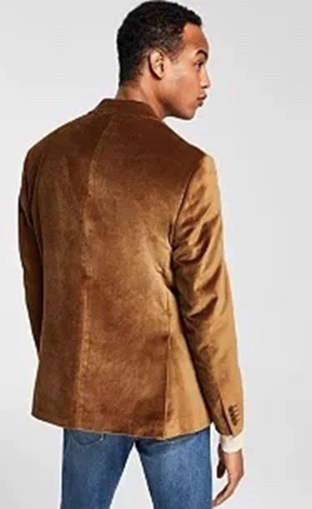 Alfani Men's Gold Velvet Blazer Slim-Fit 38L