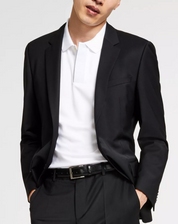 Hugo Boss Mens Modern fit Suit Jacket Blazer 44 R Black Solid Stretch