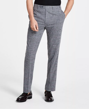 Calvin Klein Men's Slim Fit Plaid Performance Dress Pants Grey 32 x 32