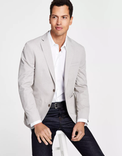 Bar III Men's Slim Fit Light Tan Blazer 44L Sport Coat