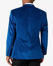 TAYION Mens Classic fit Double Breasted Sport Coat Blazer 44 R Blue Solid