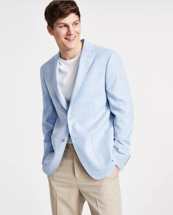 Calvin Klein Mens Slim fit Sport Coat Blazer 42 R Light Blue