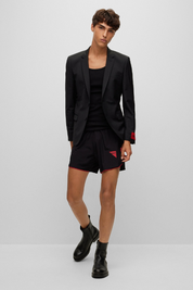 Hugo Mens Slim fit Suit Jacket Blazer 42 S Black Solid Stretch