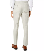Tallia Men's Slim Fit Wool Suit Dress Pants Light Grey Tan Stripe 30 X 32