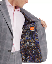 Tallia Mens Slim Fit Wool Suit Jacket Grey pink 36S