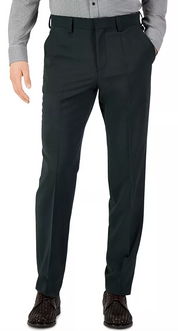 HUGO Boss Mens Modern-Fit Super Flex Dark Green Dress Pants 36 x 32