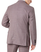 Tallia Mens Slim Fit Stripe Wool Blazer Plum 46R