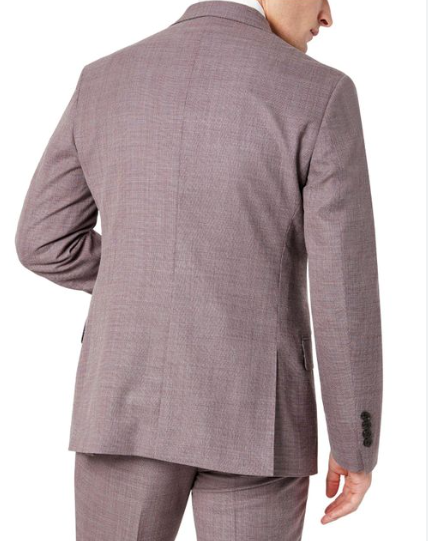 Tallia Mens Slim Fit Stripe Wool Blazer Plum 46R