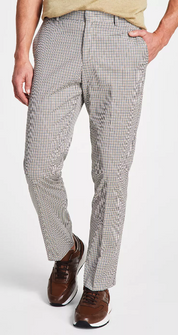 Tommy Hilfiger Mens Modern fit Dress Pants 32 / 32 Beige Plaid Stretch