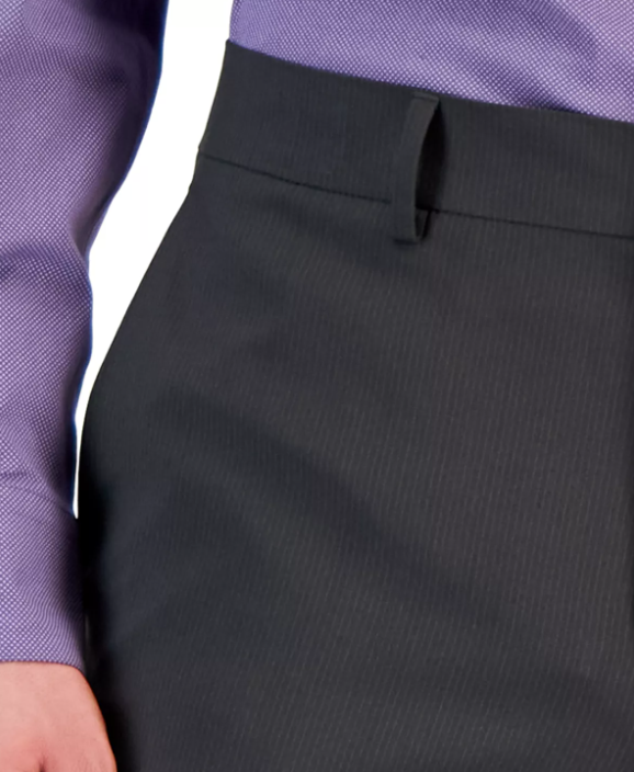 Perry Ellis Portfolio Men's Slim Fit Flat Front Dress Pants Grey 32 x 30
