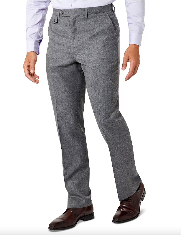 Tayion Collection Men's Classic-Fit Gray Wool Suit Pants 42 x 32