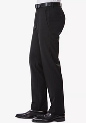 Haggar Mens Slim fit Dress Pants 32 / 30 Black Solid Stretch