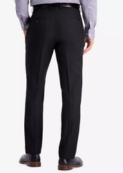 Kenneth Cole Mens Slim fit Dress Pants 34 / 30 Black Solid Stretch