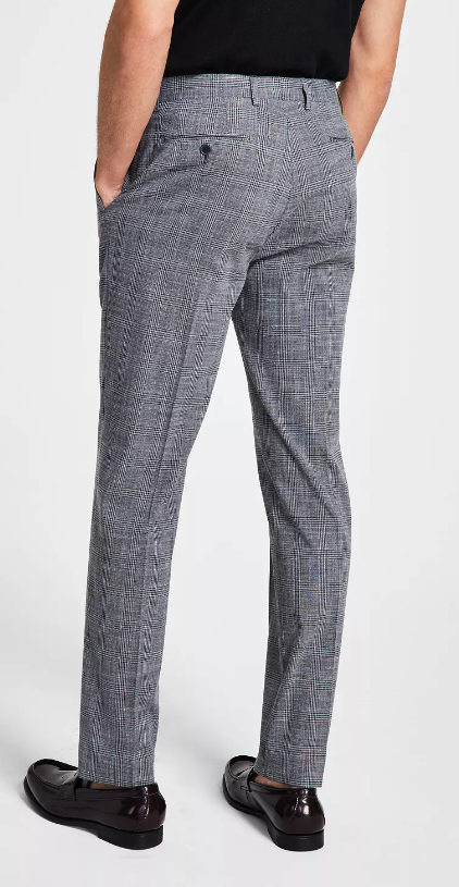 Calvin Klein Mens Slim Fit Plaid Dress Pants Gray 38 x 32