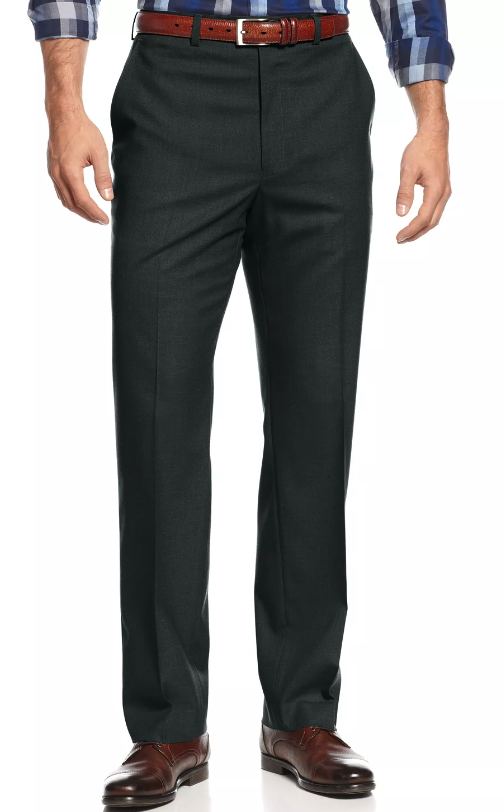 Kenneth Cole Mens Slim fit Dress Pants 36 / 32 Navy Blue Solid Stretch