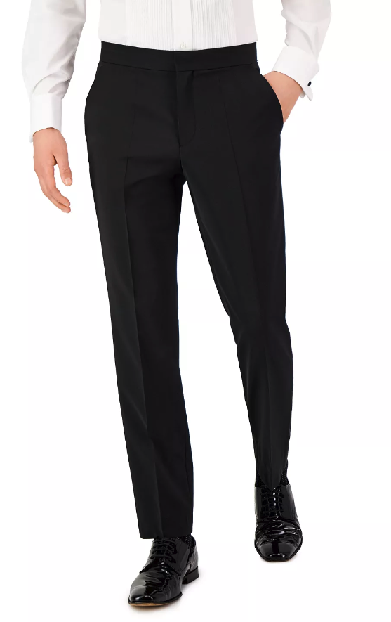 Hugo Boss Mens Modern fit Wool Tuxedo Pants 40 / 33 Black Solid