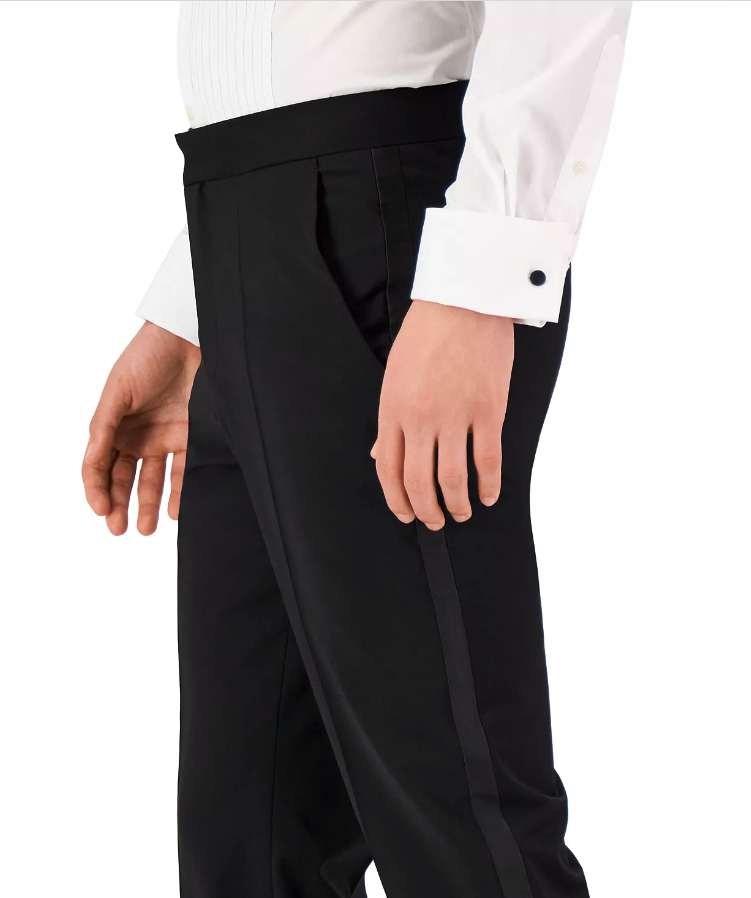 Hugo Boss Mens Modern fit Wool Tuxedo Pants 40 / 33 Black Solid