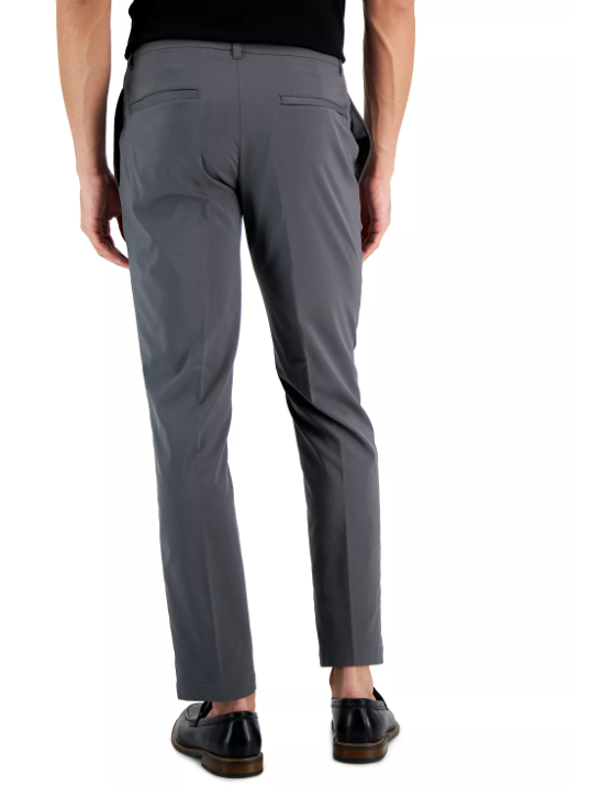 Perry Ellis Portfolio Men's Slim Fit Solid Tech Pants Magnet Grey 38 x 32