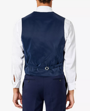 Tommy Hilfiger Mens Slim fit Tuxedo Suit Vest Medium Blue Solid Stretch