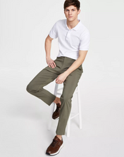 Tommy Hilfiger Mens Modern fit Dress Pants 40 / 30 Army Green Solid Stretch