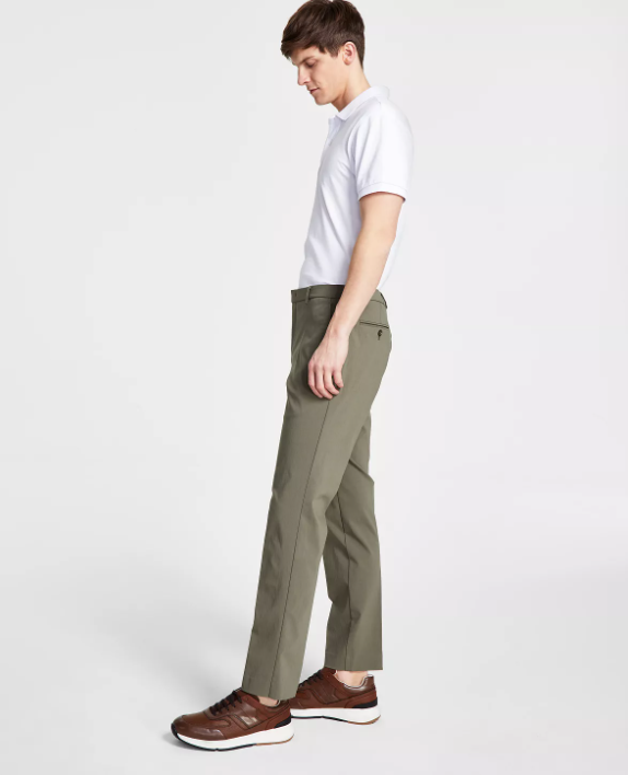 Tommy Hilfiger Men Modern fit Dress Pants 32 / 32 Green Solid Stretch