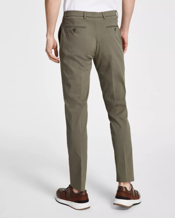 Tommy Hilfiger Men Modern fit Dress Pants 33 / 32 Green Solid Stretch
