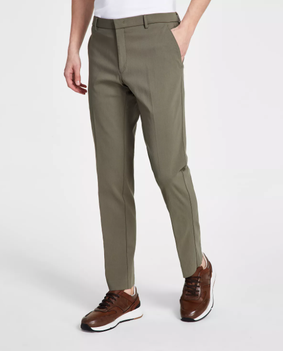 Tommy Hilfiger Mens Modern fit Dress Pants 40 / 30 Army Green Solid Stretch