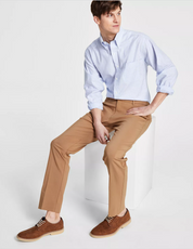 Tommy Hilfiger Mens Modern fit Dress Pants 38 / 30 Brown Solid Stretch