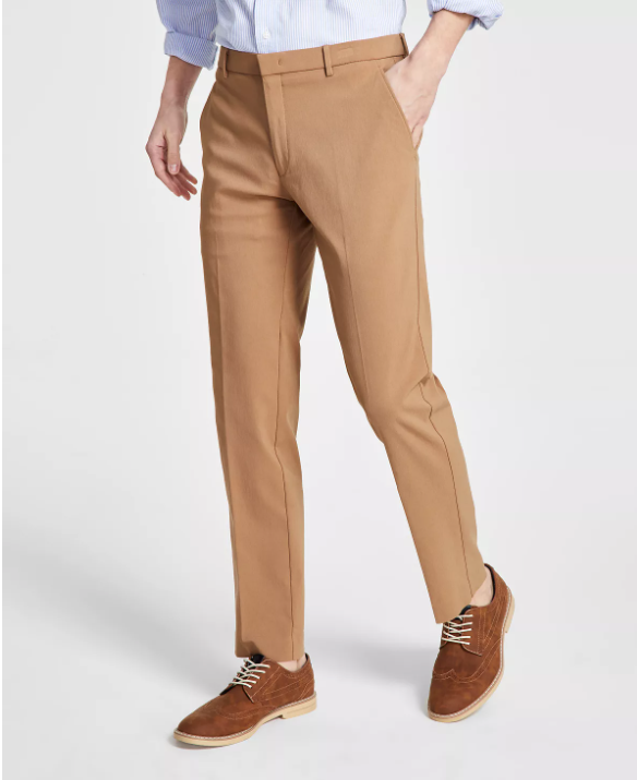 Tommy Hilfiger Mens Modern fit Dress Pants 38 / 30 Brown Solid