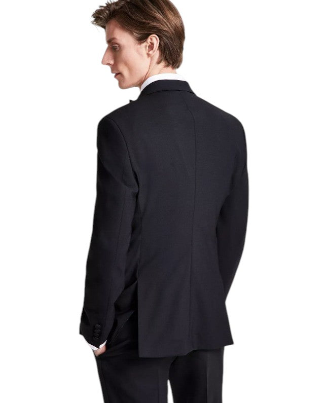 Bar Iii Mens Slim fit Wool Tuxedo Jacket Blazer 36 R Black Solid Stretch