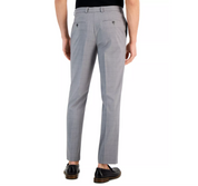 Perry Ellis Portfolio Men's Slim Fit  Windowpane Dress Pants Dark Grey 36 x 30