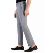 Perry Ellis Portfolio Men's Slim Fit  Windowpane Dress Pants Dark Grey 36 x 30
