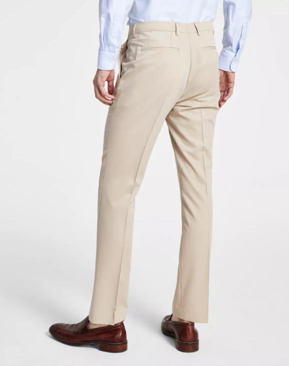 Dkny Mens Modern fit Dress Pants 33 / 32 Beige Solid