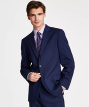 Nautica Men's Modern Fit Bi Stretch Suit 42R / 36 x 32 Navy Blue Striped