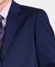 Nautica Men's Modern Fit Bi Stretch Suit 42R / 36 x 32 Navy Blue Striped