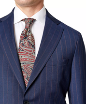 Tallia Mens Slim Fit Wool Navy Burgundy Stripe Suit Jacket 38R