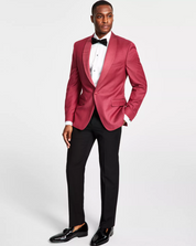 Alfani Mens Slim-Fit Tuxedo Jacket Blazer Dusty Rose Pink 40L