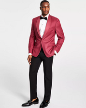 Alfani Men's Slim Fit Tuxedo Sport Coat Blazer Dusty Rose Red 40R