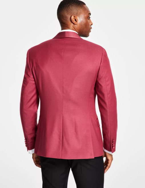 Alfani Men's Slim Fit Tuxedo Jacket Dusty Rose Red 40R