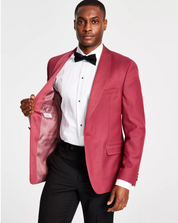 Alfani Mens Slim Fit White  Medallions Sport Coat Blazer Dusty Rose Red 42S