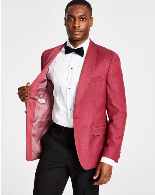 Alfani Mens Slim Fit Tuxedo Jacket Dusty Rose 40R
