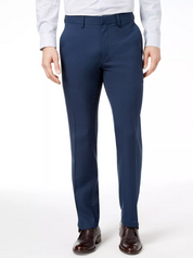Kenneth Cole Reaction Mens Modern fit Pants 33 / 32 Blue Check Stretch