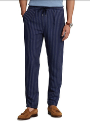Polo Ralph Lauren Men's Tailored Slim Fit Polo Prepster Pants Navy Pinstripe XL