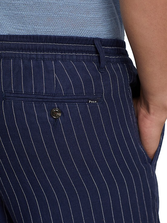 Polo Ralph Lauren Men's Tailored Slim Fit Polo Prepster Pants Navy Pinstripe XL