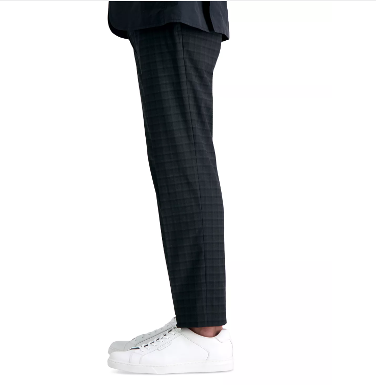 Kenneth Cole Mens Skinny fit Dress Pants 32 / 30 Black Plaid Stretch