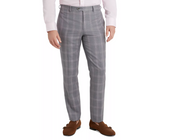 Tallia Mens Slim Fit Dress Pants Plaid Grey pink 36 x 32