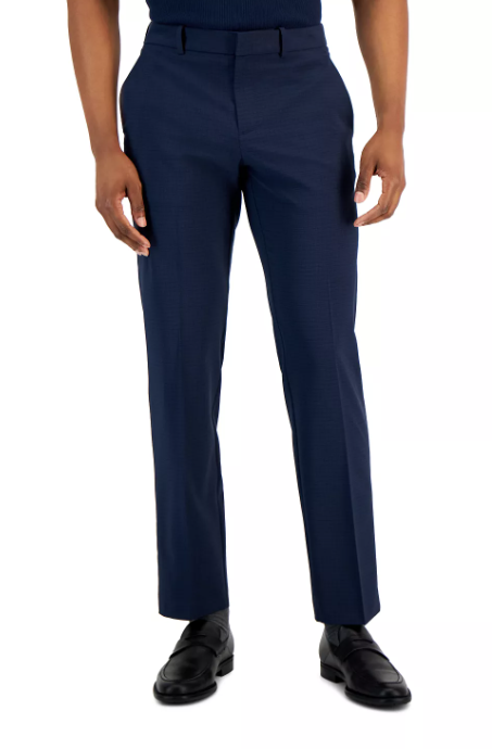 Perry Ellis Portfolio Men's Modern Fit Resolution Dress Pants Navy 30 x 30